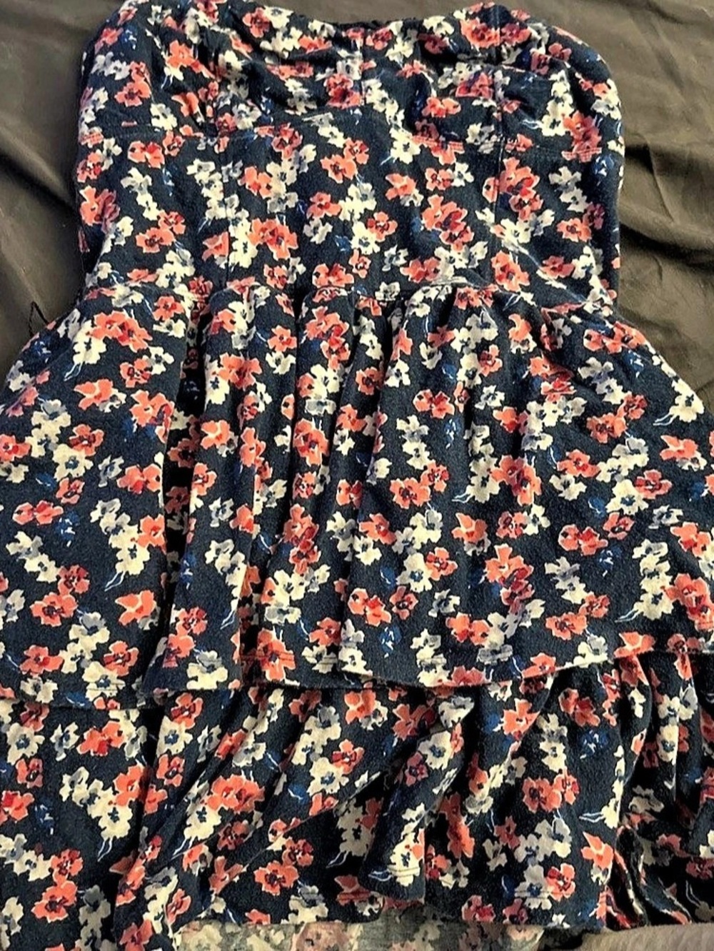 Floral Mini Dress in Blue & Red Like New